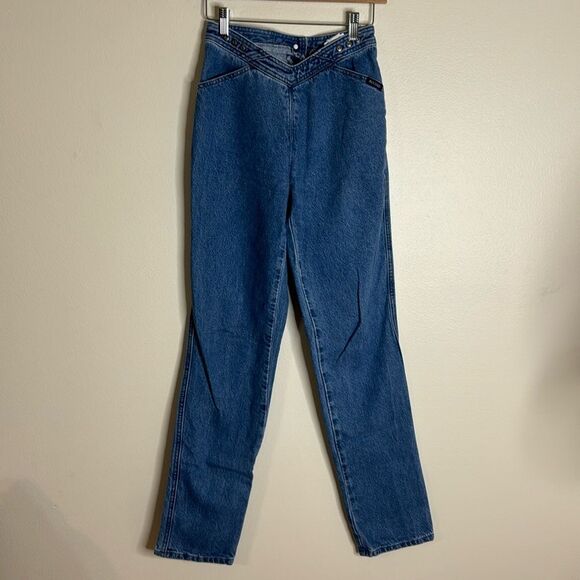 VTG Rockies Rocky Mountain Bareback Jeans Womens Long High Waist Mom Western 24 - Picture 1 of 11